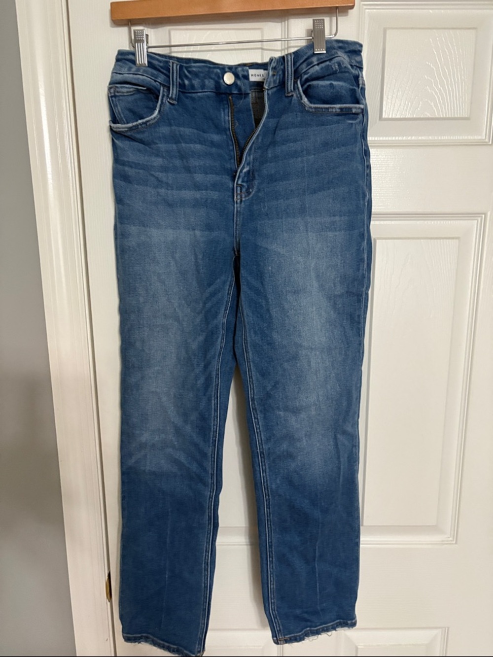 Flying Monkey Women's Mid Blue Straight Leg Jeans